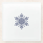 Untersetzer mit blauer Schneeflocke (Vorderseite)