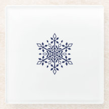 Untersetzer mit blauer Schneeflocke