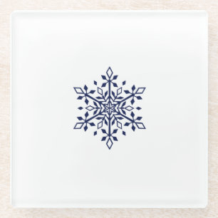 Untersetzer mit blauer Schneeflocke