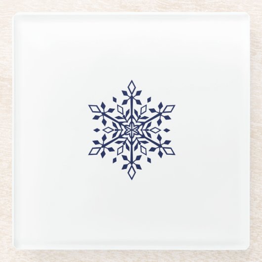 Untersetzer mit blauer Schneeflocke (Vorderseite)