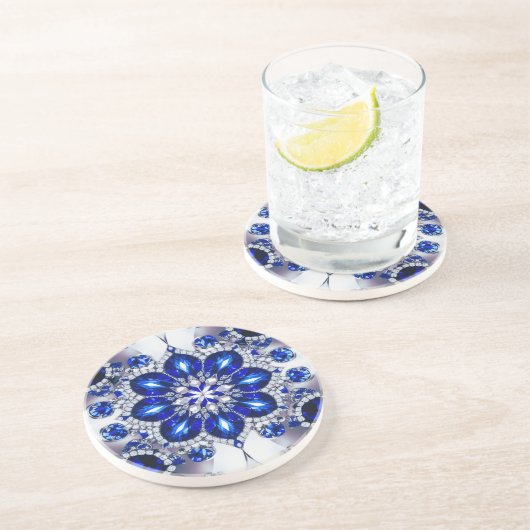 Untersetzer mit blauweißem Farbdesign (Seite)