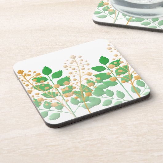 Untersetzer mit Blume und Blätter (Linke Seite)