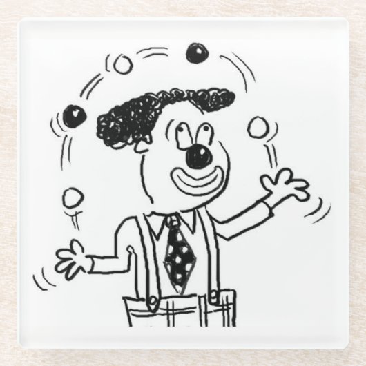Untersetzer mit Clown Juggler Juggler (Vorderseite)