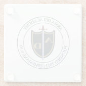 Untersetzer mit dem Logo "Arma Dei" (Rückseite)