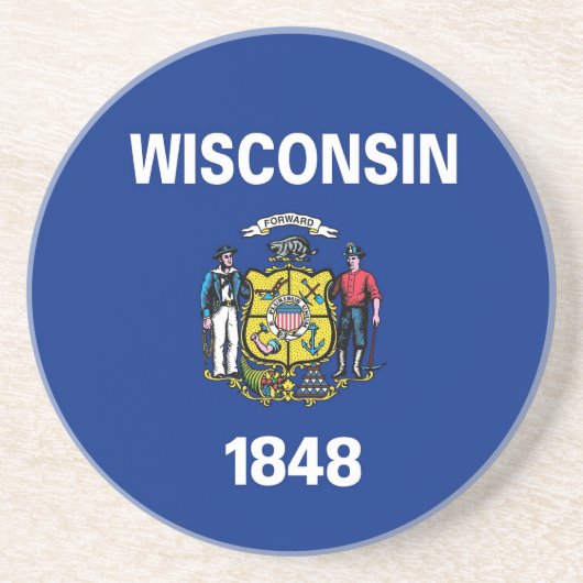 Untersetzer mit der Fahne der Wisconsin, USA (Vorne)