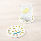 Untersetzer mit der Flagge der Insel Rhode, USA (Seite)