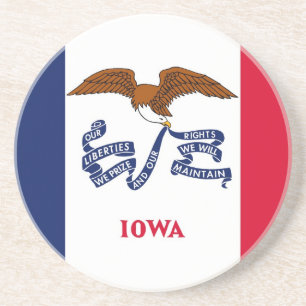 Untersetzer mit der Flagge der Iowa, USA