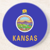 Untersetzer mit der Flagge der Kansas, USA (Vorne)