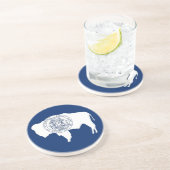 Untersetzer mit der Flagge des Wyoming, USA (Seite)