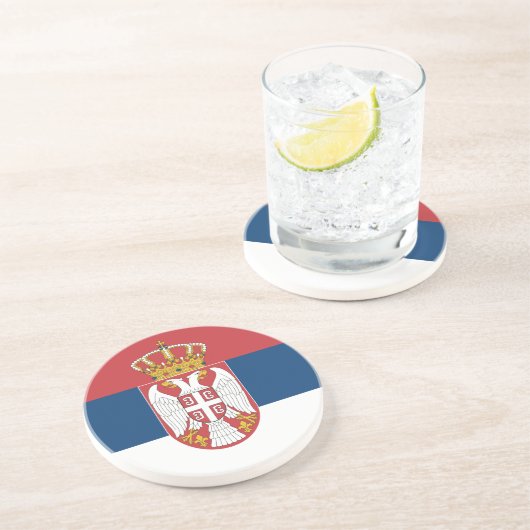 Untersetzer mit der Flagge Serbiens (Seite)