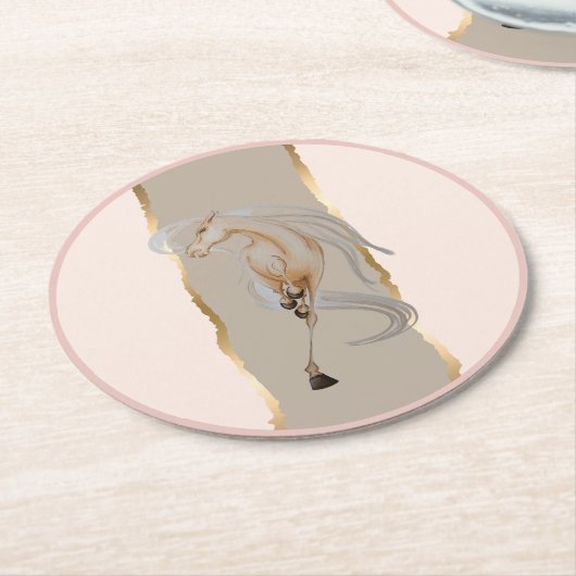 Untersetzer mit edlem Pferdemotiv (Angewinkelt)