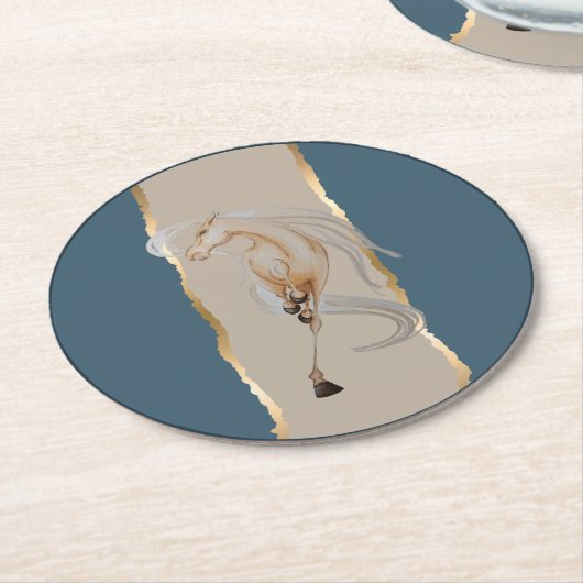 Untersetzer mit edlem Pferdemotiv (Angewinkelt)