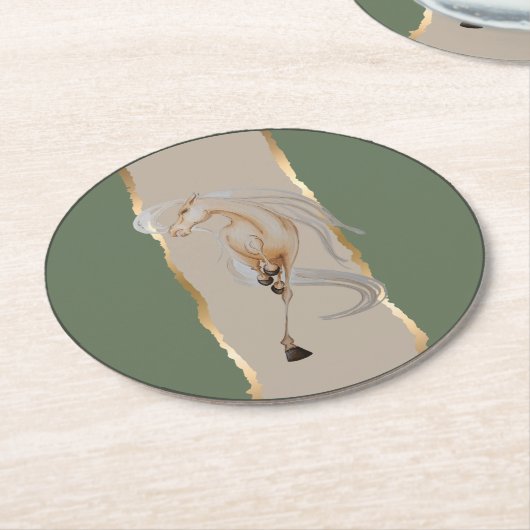 Untersetzer mit edlem Pferdemotiv (Angewinkelt)