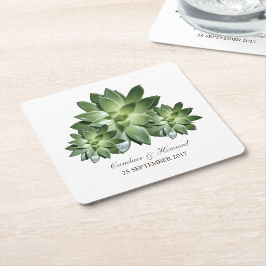 Untersetzer mit einfachem Sukkulenten Hochzeitspap (angewinkelt)