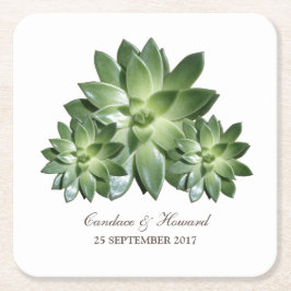 Untersetzer mit einfachem Sukkulenten Hochzeitspap
