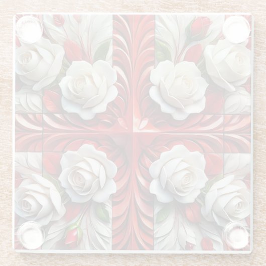 Untersetzer mit englischen Rose Design (Rückseite)