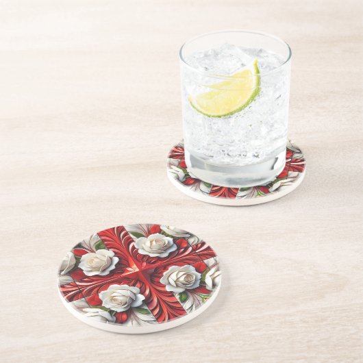 Untersetzer mit englischer Rose Design (Seite)