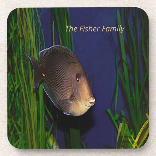 Untersetzer mit Fischdesign und Seegras (Vorderseite)