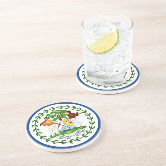 Untersetzer mit Flagge von Belize (Seite)