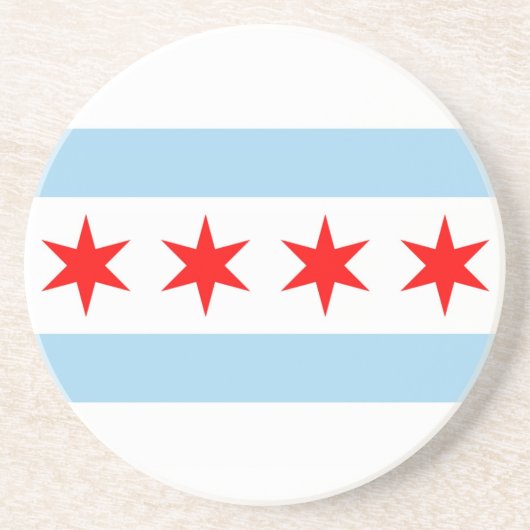 Untersetzer mit Flagge von Chicago, Illinois, USA (Vorne)