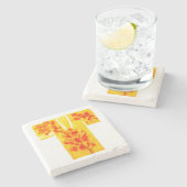 Untersetzer mit gelber und roter nagajubanischer B (Seitenansicht)