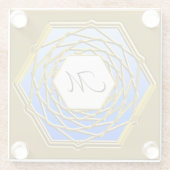 Untersetzer mit Gold- und Blue-Hexagon-Design (Rückseite)