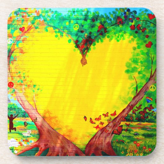 Untersetzer mit Goldherz (Vorderseite)