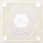 Untersetzer mit Goldweindesign mit Rotem Hexagon (Rückseite)