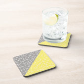 Untersetzer mit grauem und gelbem geometrischem Ko (Rechte Seite)