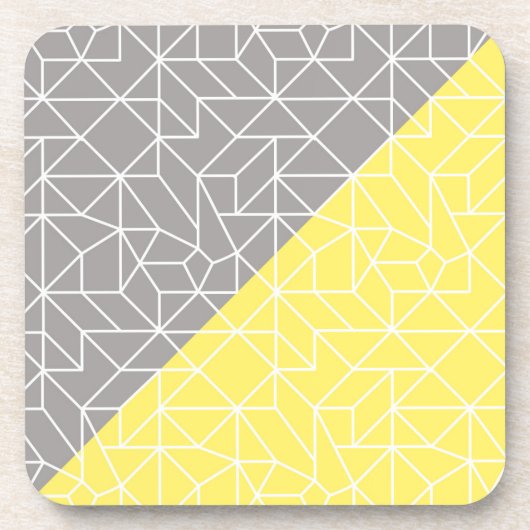 Untersetzer mit grauem und gelbem geometrischem Ko (Vorderseite)
