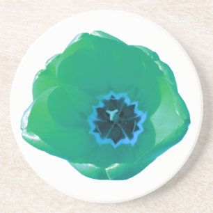 Untersetzer mit grünen und blauen Tulip