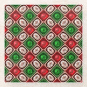 Untersetzer mit grüner und roter Weihnachtscreme (Vorderseite)