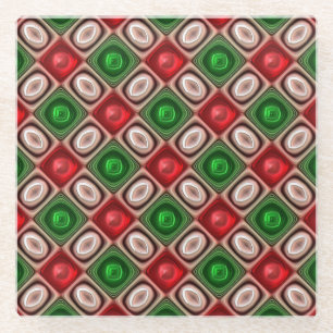 Untersetzer mit grüner und roter Weihnachtscreme