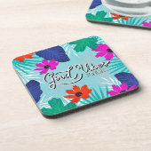 Untersetzer mit guten Blume und Blätter (Linke Seite)