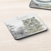 Untersetzer mit handgemalten Druckschneeleoparden (Linke Seite)