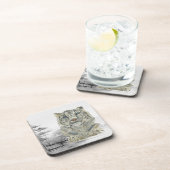 Untersetzer mit handgemalten Druckschneeleoparden (Rechte Seite)