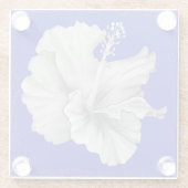 Untersetzer mit Hibiskus auf blauem Hintergrund (Rückseite)