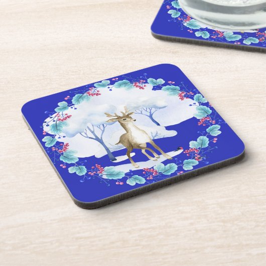 Untersetzer mit Hirsch und Kranz (Linke Seite)