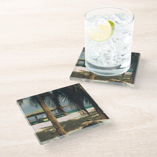 Untersetzer mit Inselszene (Schrägansicht)