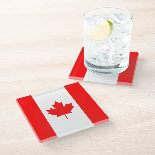 Untersetzer mit kanadischer Flagge (Schrägansicht)