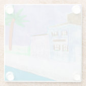 Untersetzer mit karibischem Dorfdesign (Rückseite)