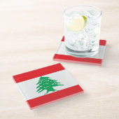 Untersetzer mit libanesischer Flagge (Schrägansicht)