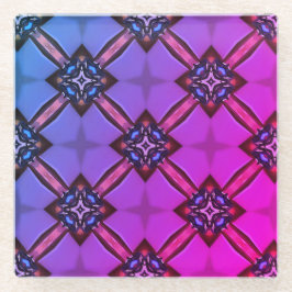 Untersetzer mit lila blauer Vintag gestetteter Gla