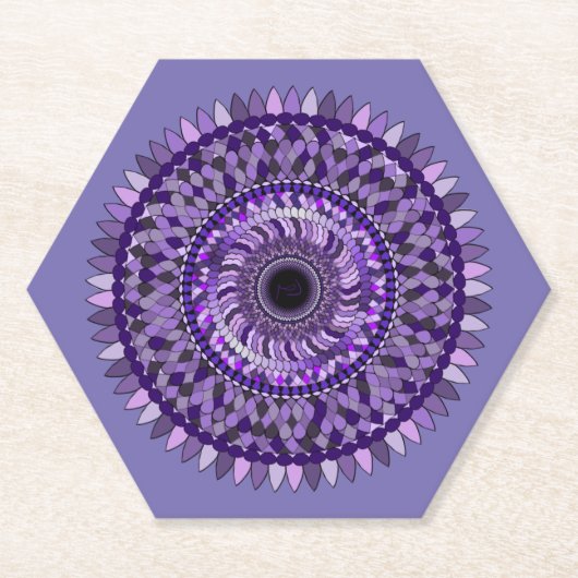 Untersetzer mit lila Mandala-Design (Vorderseite)