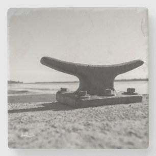 Untersetzer mit Meeresmotiv, schwarz und weiß