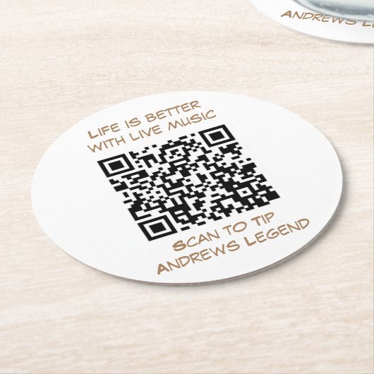 Untersetzer mit QR-Code für Bar (Angewinkelt)