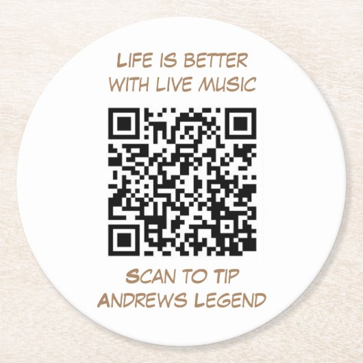 Untersetzer mit QR-Code für Bar (Vorderseite)