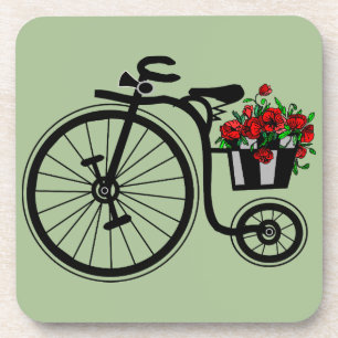 Untersetzer mit romantischen Blume Bike - Ihre Far