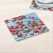 Untersetzer mit rosa Blüte, Vogelnest (angewinkelt)