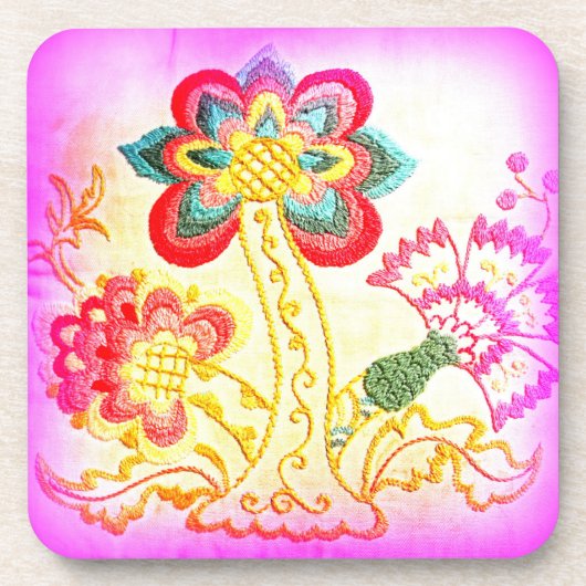 Untersetzer mit rosa Hippie-Stilpalme (Vorderseite)